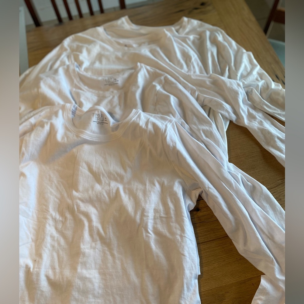Various brands Women’s White Long Sleeve Round Neck Tee Shirts (3) XL XXL Prelov